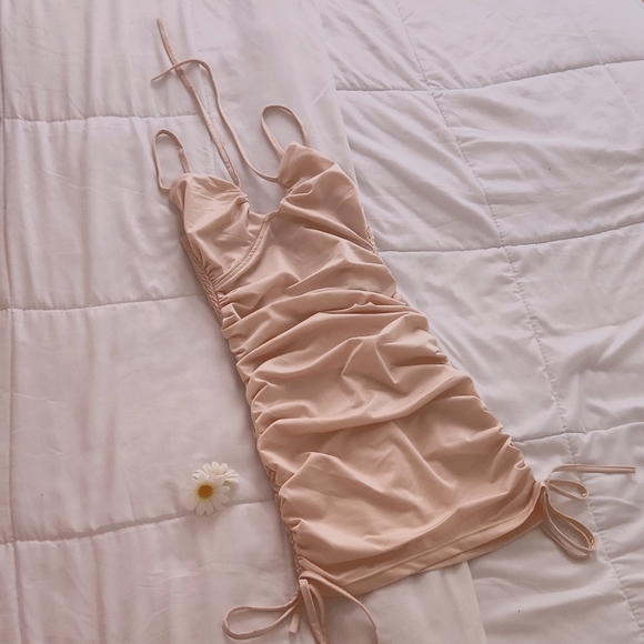 Beige ASTER midi dress, Small - Picture 2 of 6